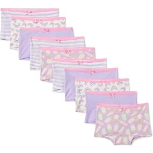 Amazon Essentials Girls' Cotton Jersey Boxer Brief Pants, Pack of 10, Lilac/ Rainbow/ Stripes, 5-6 Years Amazon Essentials Girls' Cotton Jersey Boxer Brief Pants, Pack of 10, Lilac/ Rainbow/ Stripes, 5-6 Years