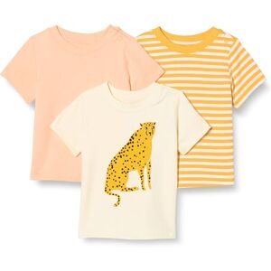 Amazon Essentials Unisex Kids' Short-Sleeved T-Shirts, Pack of 3, Cheetah/Pastel Peach/Stripes, 4 Years Amazon Essentials Unisex Kids' Short-Sleeved T-Shirts, Pack of 3, Cheetah/Pastel Peach/Stripes, 4 Years