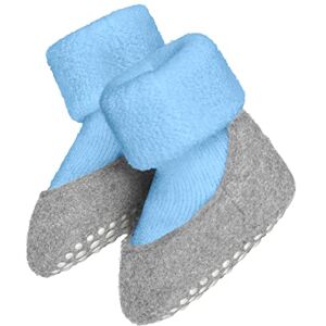FALKE Unisex Baby Baby Cosyshoe B HP Wool Grips On Sole 1 Pair Grip socks, Blue (Crystal Blue 6290), 9-15 months FALKE Unisex Baby Baby Cosyshoe B HP Wool Grips On Sole 1 Pair Grip socks, Blue (Crystal Blue 6290), 9-15 months