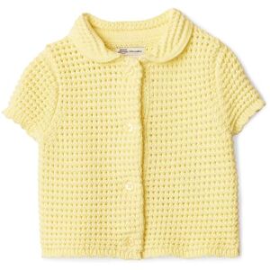 Amazon Essentials x Sofia Grainge Girls' Cotton Short-Sleeve Button Front Jumper with Peter Pan Collar, Light Yellow, 2 Years Amazon Essentials x Sofia Grainge Girls' Cotton Short-Sleeve Button Front Jumper with Peter Pan Collar, Light Yellow, 2 Years