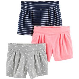 Simple Joys by Carter's Toddler Girls' Knit Shorts, Pack of 3, Pink/Grey/Navy, Dots/Stripe, 5T Simple Joys by Carter's Toddler Girls' Knit Shorts, Pack of 3, Pink/Grey/Navy, Dots/Stripe, 5T