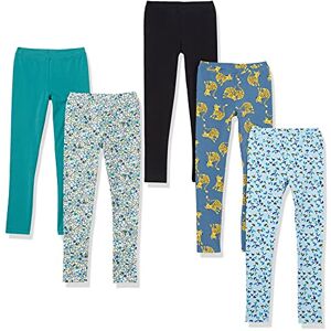 Amazon Essentials Girls' Leggings, Pack of 5, Black/Blue Leaf Print/Indigo Big Cats/Turquoise Green/White Floral, 6-7 Years Amazon Essentials Girls' Leggings, Pack of 5, Black/Blue Leaf Print/Indigo Big Cats/Turquoise Green/White Floral, 6-7 Years