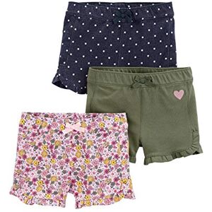 Simple Joys by Carter's Baby Girls' 3-Pack Knit Shorts, Denim Dots/Olive Hearts/Pink Floral, 2 Years (Pack of 3) Simple Joys by Carter's Baby Girls' 3-Pack Knit Shorts, Denim Dots/Olive Hearts/Pink Floral, 2 Years (Pack of 3)