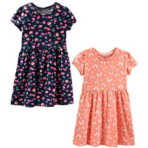 Simple Joys by Carter's Girls' Short-Sleeve and Sleeveless Dress Sets, Pack of 2, Navy Floral/Peach Butterfly Print, 4 Years Simple Joys by Carter's Girls' Short-Sleeve and Sleeveless Dress Sets, Pack of 2, Navy Floral/Peach Butterfly Print, 4 Years