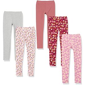 Amazon Essentials Girls' Leggings, Pack of 5, Dark Rose/Grey/Light Pink Floral/Pink Leaf Print/Red Mushroom, 4 Years Amazon Essentials Girls' Leggings, Pack of 5, Dark Rose/Grey/Light Pink Floral/Pink Leaf Print/Red Mushroom, 4 Years