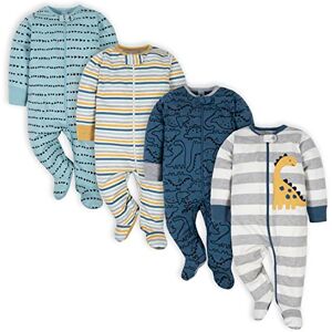Gerber 4 Pack Baby Boys' Dinosaur Sleep 'n Plays Gerber 4 Pack Baby Boys' Dinosaur Sleep 'n Plays