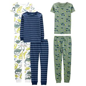 Simple Joys by Carter's Boys' 6-Piece Snug Fit Cotton Pajama Set, Blue/Green/Dinosaur, 4 Simple Joys by Carter's Boys' 6-Piece Snug Fit Cotton Pajama Set, Blue/Green/Dinosaur, 4
