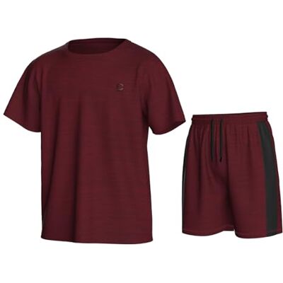 Essenclo Boys Athletic Shorts and Performance T-Shirt Crew Neck Boy Clothes Set, Summer Kids Outfit Size 3-16 (2 Pcs Set) E1002 Heather Wine 11-12 Essenclo Boys Athletic Shorts and Performance T-Shirt Crew Neck Boy Clothes Set, Summer Kids Outfit Size 3-16 (2 Pcs Set) E1002 Heather Wine 11-12