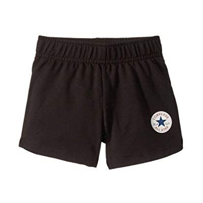 CONVERSE ALL STAR Converse Kids Girl's Chuck Patch Shorts (Little Kids) Black CONVERSE ALL STAR Converse Kids Girl's Chuck Patch Shorts (Little Kids) Black
