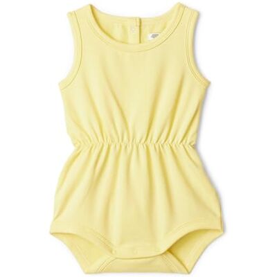 Amazon Essentials x Sofia Grainge Baby Girls' Lightweight French Terry Sleeveless Shorts Romper Suit, Light Yellow, 3-6 Months Amazon Essentials x Sofia Grainge Baby Girls' Lightweight French Terry Sleeveless Shorts Romper Suit, Light Yellow, 3-6 Months