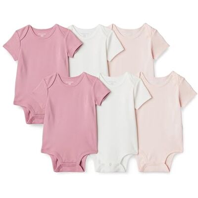 Amazon Essentials Unisex Babies' Baby Unisex 6-Pack Short-Sleeve Bodysuits, Multicolor, Preemie Amazon Essentials Unisex Babies' Baby Unisex 6-Pack Short-Sleeve Bodysuits, Multicolor, Preemie