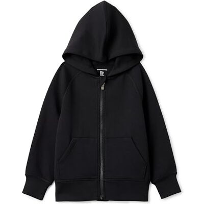Amazon Essentials Boys' Active Sweat Relaxed-Fit Full Zip Hoodie with Thumb Holes, Black, 11-12 Years Amazon Essentials Boys' Active Sweat Relaxed-Fit Full Zip Hoodie with Thumb Holes, Black, 11-12 Years