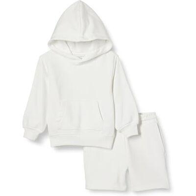 Amazon Essentials Boys' Hoodie and Shorts Set, White, 7-8 Years Amazon Essentials Boys' Hoodie and Shorts Set, White, 7-8 Years