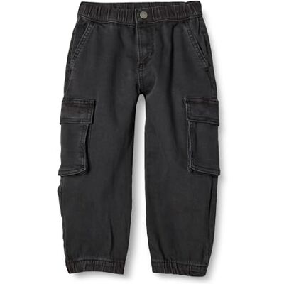 Amazon Essentials Boys' Stretch Denim Cargo Jeans, Washed Black, 2 Years Amazon Essentials Boys' Stretch Denim Cargo Jeans, Washed Black, 2 Years