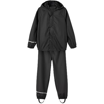 NAME IT Unisex Baby NKNDRY RAIN Set NOOS rain Suit, Black, 86 NAME IT Unisex Baby NKNDRY RAIN Set NOOS rain Suit, Black, 86