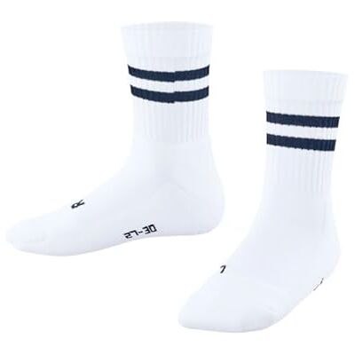 FALKE Unisex Kids Dynamic K So Cotton Patterned 1 Pair Socks, White 2006, 3-5 FALKE Unisex Kids Dynamic K So Cotton Patterned 1 Pair Socks, White 2006, 3-5