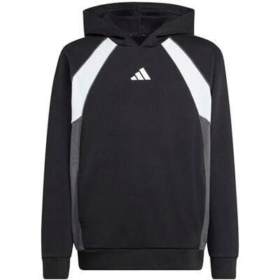 adidas Unisex Kids Color Block Hoodie Sweatshirt, black/grey six/white, 11-12 Years adidas Unisex Kids Color Block Hoodie Sweatshirt, black/grey six/white, 11-12 Years