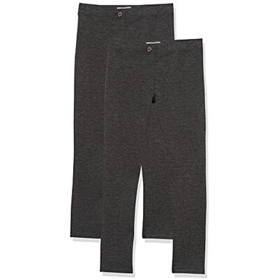 Amazon Essentials Girls' Uniform Slim-fit Ponte Knit Trousers, Pack of 2, Dark Grey, 3 Years Amazon Essentials Girls' Uniform Slim-fit Ponte Knit Trousers, Pack of 2, Dark Grey, 3 Years
