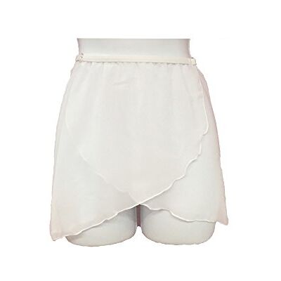Capezio Chiffon Wrap Skirt Girls, White, SM Capezio Chiffon Wrap Skirt Girls, White, SM