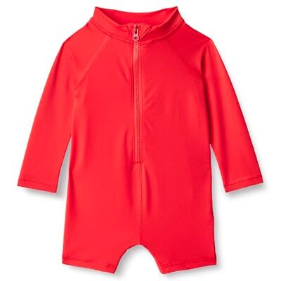 Amazon Essentials Baby Boys' Long-Sleeve One-Piece Rashguard, Bright Poppy Red, 24 Months Amazon Essentials Baby Boys' Long-Sleeve One-Piece Rashguard, Bright Poppy Red, 24 Months