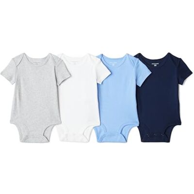 Amazon Essentials Baby Boys' Baby Unisex 8-Pack Short-Sleeve Bodysuits, Blue/Light Heather Grey, 24 Months Amazon Essentials Baby Boys' Baby Unisex 8-Pack Short-Sleeve Bodysuits, Blue/Light Heather Grey, 24 Months