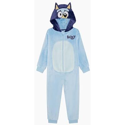 Bluey Official Boys or Girls Unisex Hooded Fleece Onesie with 3D Ears, All in One Cosy Loungewear Pyjamas, Blue, Age 18 Months 6 Years Bluey Official Boys or Girls Unisex Hooded Fleece Onesie with 3D Ears, All in One Cosy Loungewear Pyjamas, Blue, Age 18 Months 6 Years
