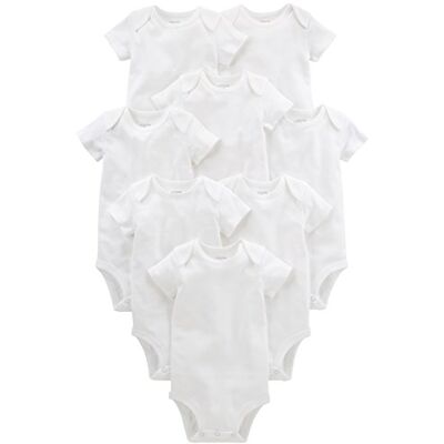 Simple Joys by Carter's unisex-baby 8-pack Short-sleeve Bodysuit, White, Preemie Simple Joys by Carter's unisex-baby 8-pack Short-sleeve Bodysuit, White, Preemie