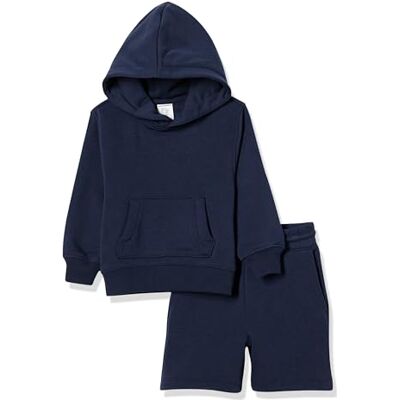 Amazon Essentials Boys' Hoodie and Shorts Set, Navy, 5-6 Years Amazon Essentials Boys' Hoodie and Shorts Set, Navy, 5-6 Years
