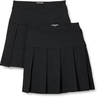 Amazon Essentials Girls' Uniform Pleated Skort Skirt, Pack of 2, Black, 9 Years Amazon Essentials Girls' Uniform Pleated Skort Skirt, Pack of 2, Black, 9 Years