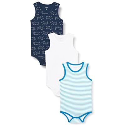 Care+ Body Baby Ärmellos, 3er Pack Blue (769), 56 Care+ Body Baby Ärmellos, 3er Pack Blue (769), 56