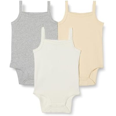 Amazon Essentials Baby Girls' Sleeveless Bodysuits, Baby Vests, Pack of 3, Neutrals, Premature Amazon Essentials Baby Girls' Sleeveless Bodysuits, Baby Vests, Pack of 3, Neutrals, Premature