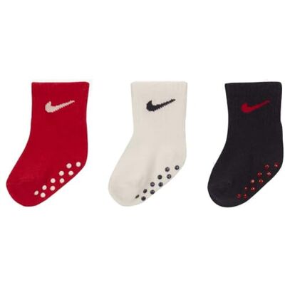 Nike Baby Girls' Ankle Gripper Socks (3 Pairs), Red/White/Blue, 6-12 Months Nike Baby Girls' Ankle Gripper Socks (3 Pairs), Red/White/Blue, 6-12 Months