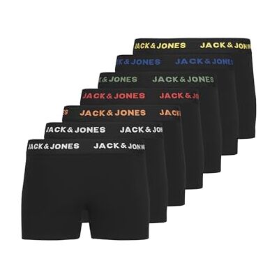 JACK & JONES Kids 7 Pack Basic Trunks Juniors Black 12 Years JACK & JONES Kids 7 Pack Basic Trunks Juniors Black 12 Years
