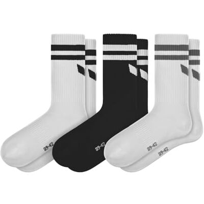Erima Unisex Kids Wings Pack of 3 Socks (2182612), white/black, 31-34 Erima Unisex Kids Wings Pack of 3 Socks (2182612), white/black, 31-34