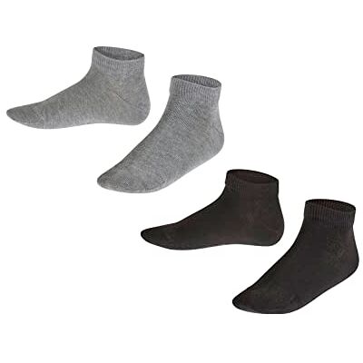 FALKE Unisex Kids Happy Double Pack K Sn Cotton Low-Cut Plain 2 Pairs Trainer Socks, Multicolor Black Grey 0050, 9-11.5 FALKE Unisex Kids Happy Double Pack K Sn Cotton Low-Cut Plain 2 Pairs Trainer Socks, Multicolor Black Grey 0050, 9-11.5