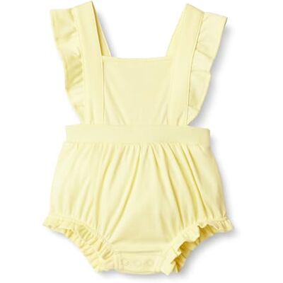 Amazon Essentials x Sofia Grainge Baby Girls' Cotton Sleeveless Romper Suit with Ruffles, Light Yellow, 12 Months Amazon Essentials x Sofia Grainge Baby Girls' Cotton Sleeveless Romper Suit with Ruffles, Light Yellow, 12 Months