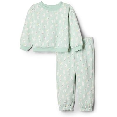 Amazon Essentials x Sofia Grainge Unisex Babies' Sweatshirt and Sweatpant Set, Pale Green Rabbits, 12 Months Amazon Essentials x Sofia Grainge Unisex Babies' Sweatshirt and Sweatpant Set, Pale Green Rabbits, 12 Months