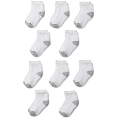 Amazon Essentials Unisex Kids' Ankle Socks, Everyday Casual, 10 Pairs, White, Small (2-4 Years) Amazon Essentials Unisex Kids' Ankle Socks, Everyday Casual, 10 Pairs, White, Small (2-4 Years)