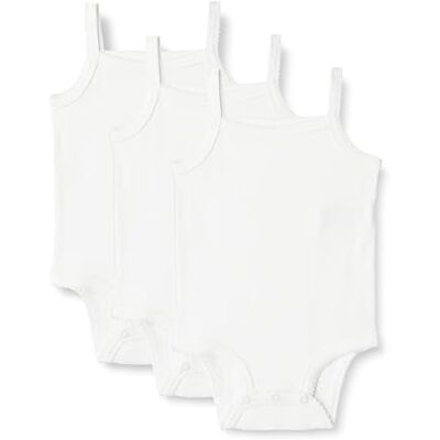 Amazon Essentials Baby Girls' Sleeveless Bodysuits, Baby Vests, Pack of 3, White, 3-6 Months Amazon Essentials Baby Girls' Sleeveless Bodysuits, Baby Vests, Pack of 3, White, 3-6 Months