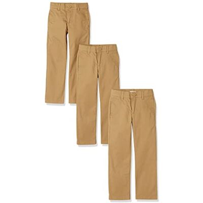 Amazon Essentials Toddler Boys' Uniform Straight-Fit Flat-Front Chino Khaki Pants, Pack of 3, Dark Khaki Brown, 3T Amazon Essentials Toddler Boys' Uniform Straight-Fit Flat-Front Chino Khaki Pants, Pack of 3, Dark Khaki Brown, 3T