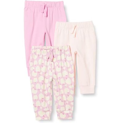 Amazon Essentials Unisex Babies' Cotton Pull-On Trousers, Pack of 3, Apples/Pink, 12 Months Amazon Essentials Unisex Babies' Cotton Pull-On Trousers, Pack of 3, Apples/Pink, 12 Months