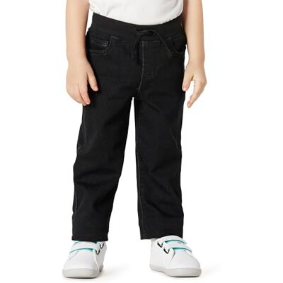 Amazon Essentials Unisex Kids' Soft Stretch Pull-On Jeans for Boys and Girls , Black Wash, 3 Years Amazon Essentials Unisex Kids' Soft Stretch Pull-On Jeans for Boys and Girls , Black Wash, 3 Years