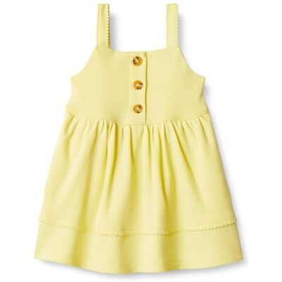 Amazon Essentials x Sofia Grainge Baby Girls' Cotton Casual Fit and Flare Dress, Light Yellow, 24 Months Amazon Essentials x Sofia Grainge Baby Girls' Cotton Casual Fit and Flare Dress, Light Yellow, 24 Months