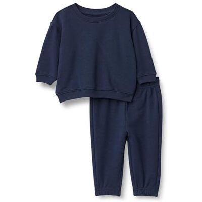Amazon Essentials x Sofia Grainge Unisex Kids' Sweatshirt and Sweatpant Set, Navy, 2 Years Amazon Essentials x Sofia Grainge Unisex Kids' Sweatshirt and Sweatpant Set, Navy, 2 Years