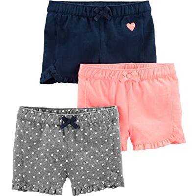 Simple Joys by Carter's Girls' 3-Pack Knit Shorts, Pink/Grey/Navy, 3 Years Simple Joys by Carter's Girls' 3-Pack Knit Shorts, Pink/Grey/Navy, 3 Years