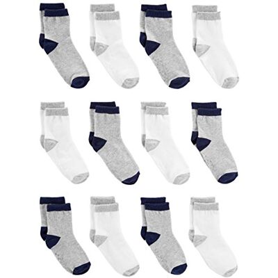 Simple Joys by Carter's Unisex Babies' Crew Socks, 12 Pairs, Grey/White, 12-24 Months Simple Joys by Carter's Unisex Babies' Crew Socks, 12 Pairs, Grey/White, 12-24 Months