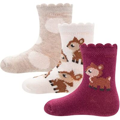 EWERS Unisex kids Rehkitz 3er Pack Socks, MEHrFARBIg, EWERS Unisex kids Rehkitz 3er Pack Socks, MEHrFARBIg,