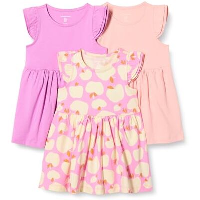Amazon Essentials Girls' Ruffle Jersey Tunic, Pack of 3, Apples/Mauve/Pink, 6-7 Years Amazon Essentials Girls' Ruffle Jersey Tunic, Pack of 3, Apples/Mauve/Pink, 6-7 Years