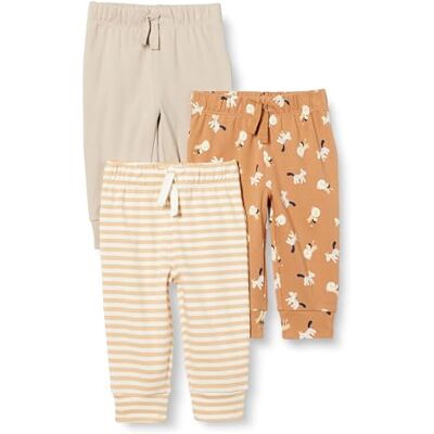 Amazon Essentials Unisex Kids' Cotton Pull-On Trousers, Pack of 3, Lion and Pony/Stripes/Taupe, 2 Years Amazon Essentials Unisex Kids' Cotton Pull-On Trousers, Pack of 3, Lion and Pony/Stripes/Taupe, 2 Years