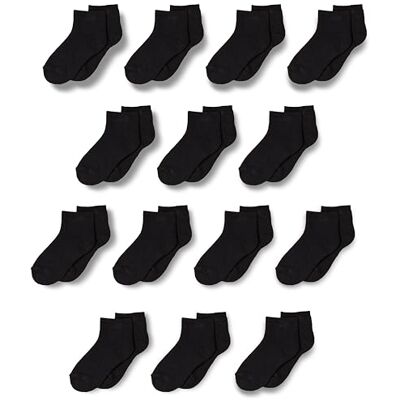 Amazon Essentials Unisex Kids' Cotton Ankle Socks, 14 Pairs, Black, M (4-8 Years) Amazon Essentials Unisex Kids' Cotton Ankle Socks, 14 Pairs, Black, M (4-8 Years)